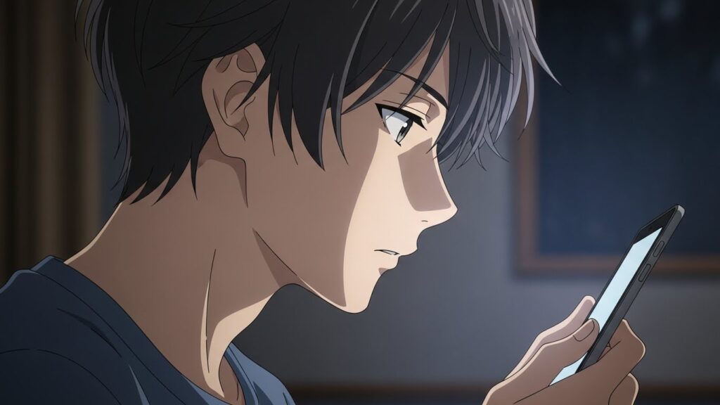 タブレットで映画を観ている