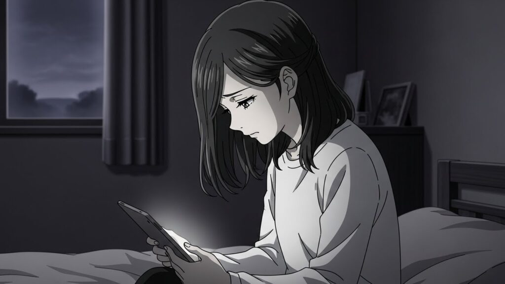 タブレットで映画を観ている