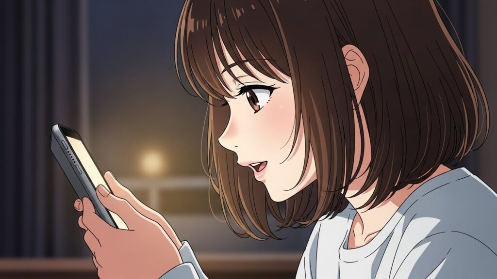 タブレットで映画を観ている