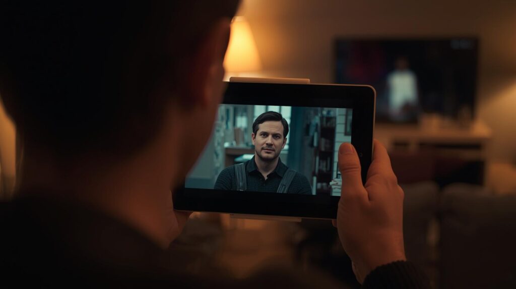 映画観ている後ろ姿