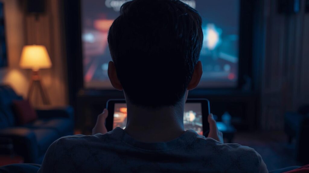 映画観ている後ろ姿